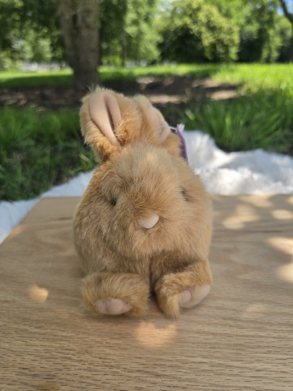 Puffkins "Tibbs" bunny plush, a brown stuffed animal